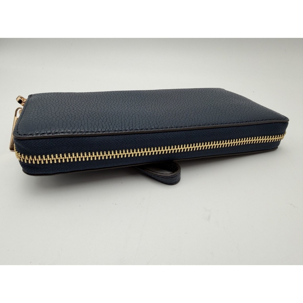 NWT Michael Kors Jet Set Large Travel Continental Wallet Leather Navy - Picture 4 of 7
